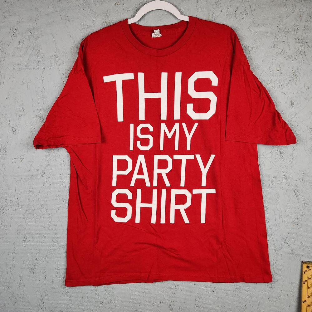 This Is My Party Shirt Shirt Mens 2XL Red Funny Novelty Graphic Joke Humor Y2k